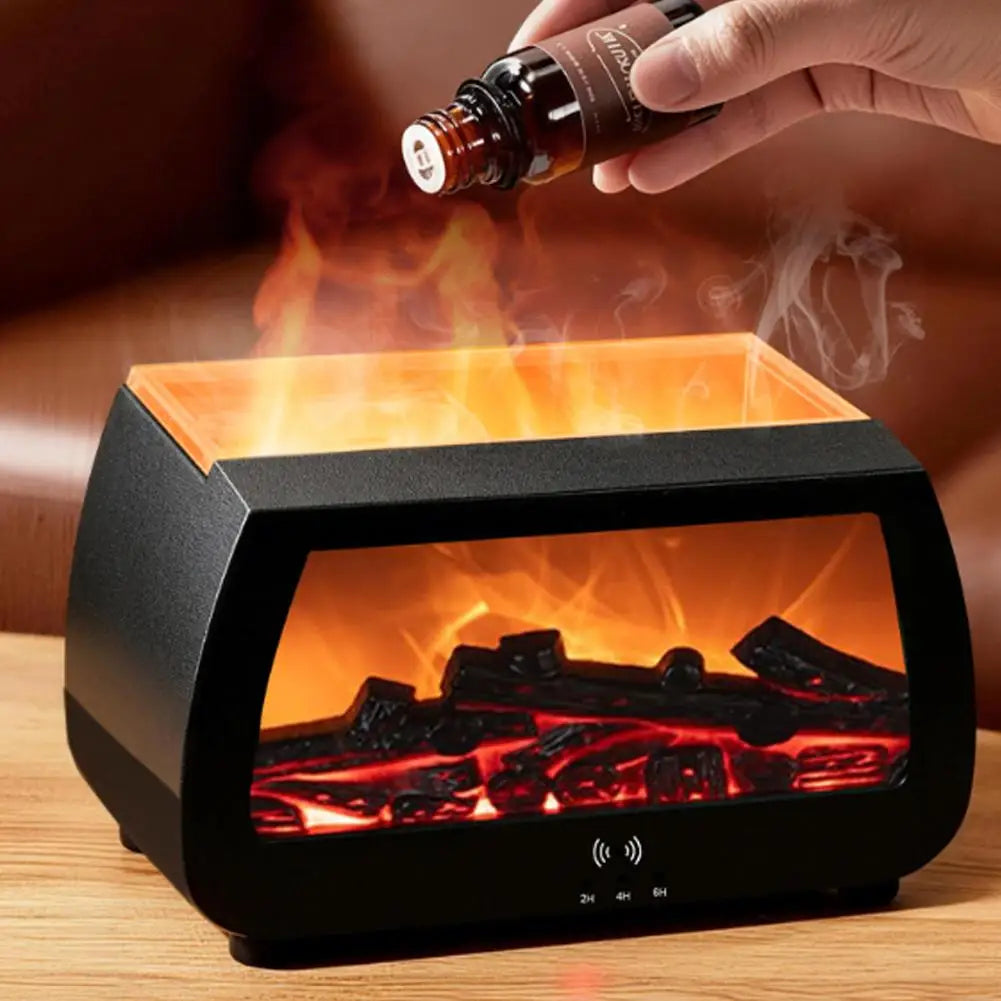 Flame Effect Ultrasonic Aroma Diffuser with LED Lights