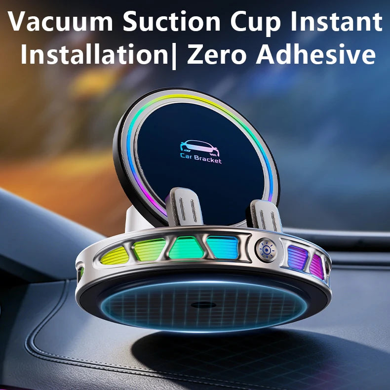 15W Auto-Clamping Wireless Car Charger with RGB Lights
