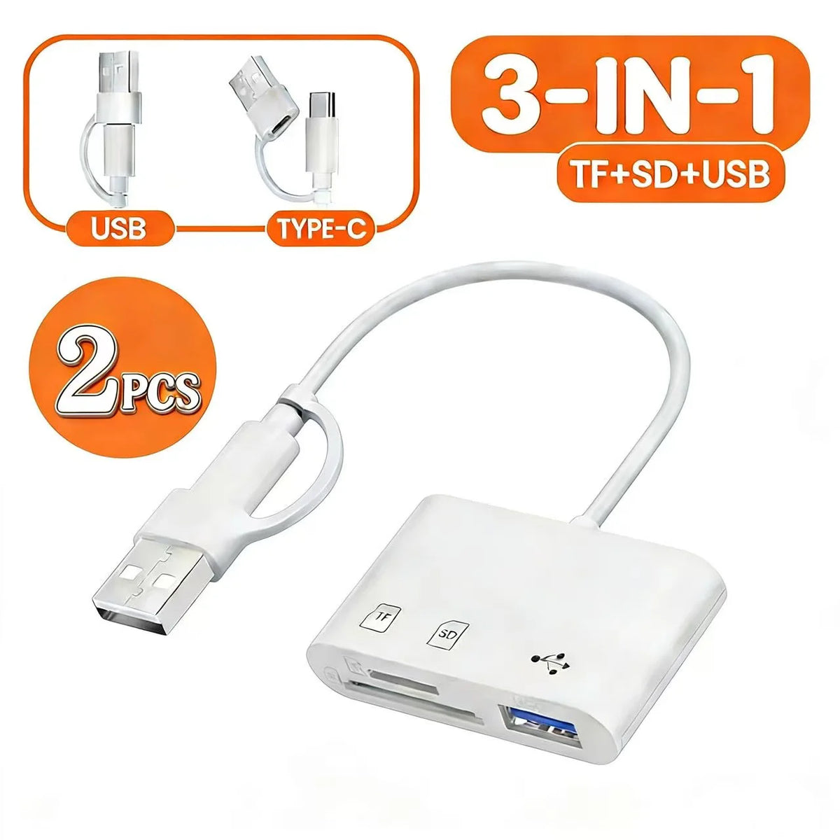 5-in-1 USB 3.0 SD & TF Card Reader Adapter