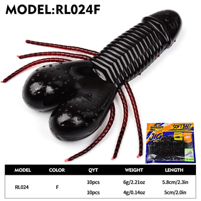 10 Pack Insect Soft Fishing Lures