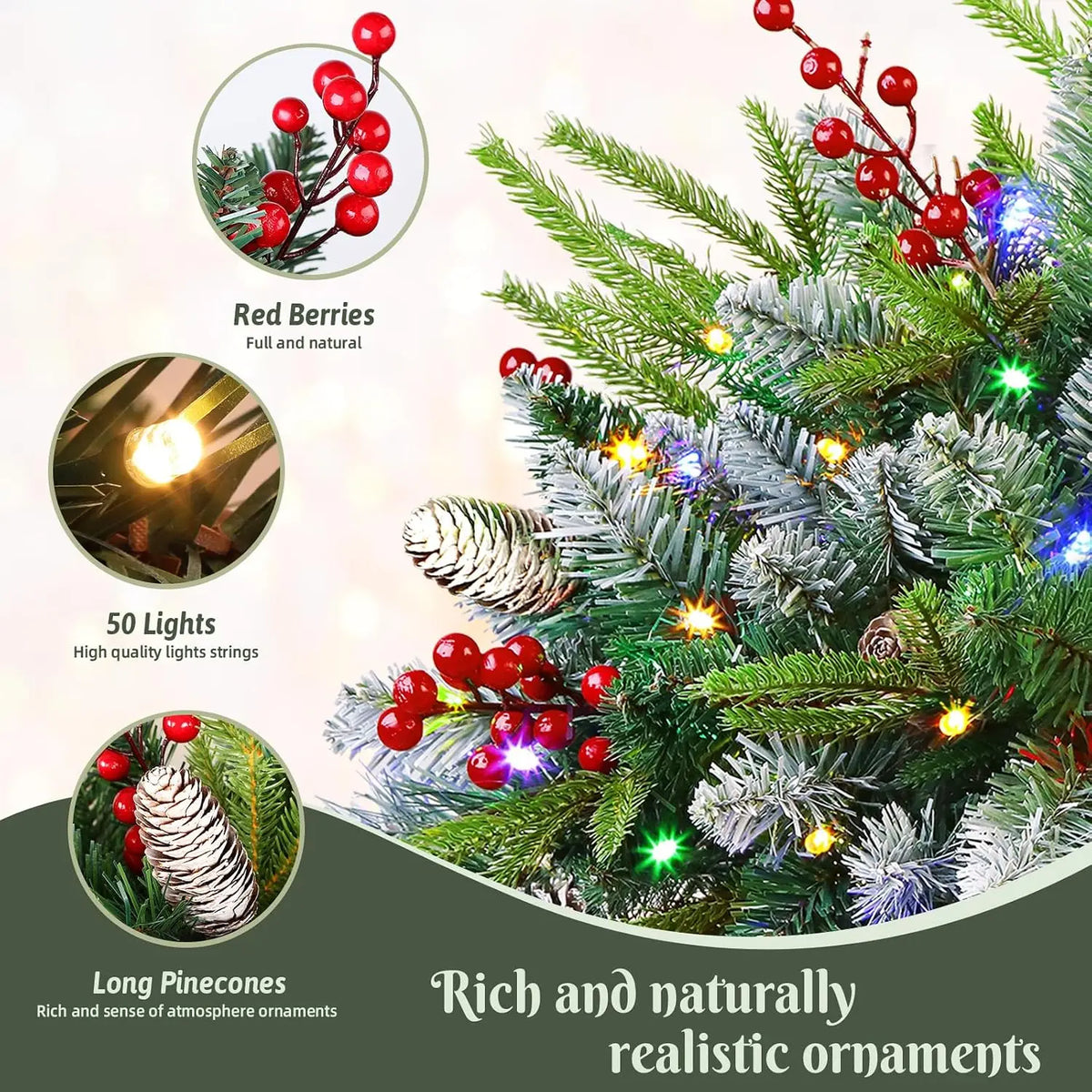 2-Pack Pre-Lit Christmas Urn Fillers with Remote Control