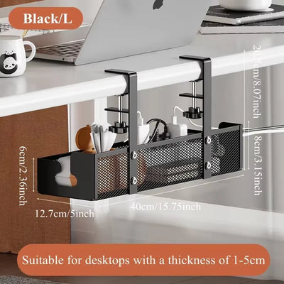No-Drill Under Desk Cable Management Tray