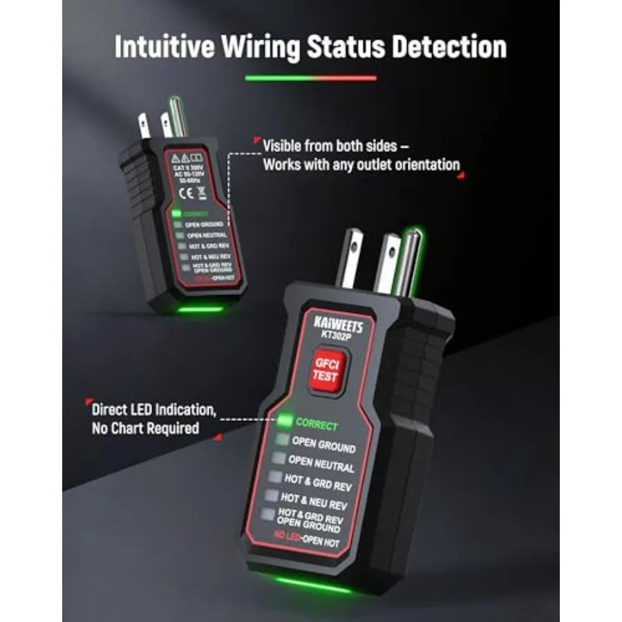 Digital Circuit Breaker Finder Tool Kit & GFCI Outlet Tester with LED Indicators
