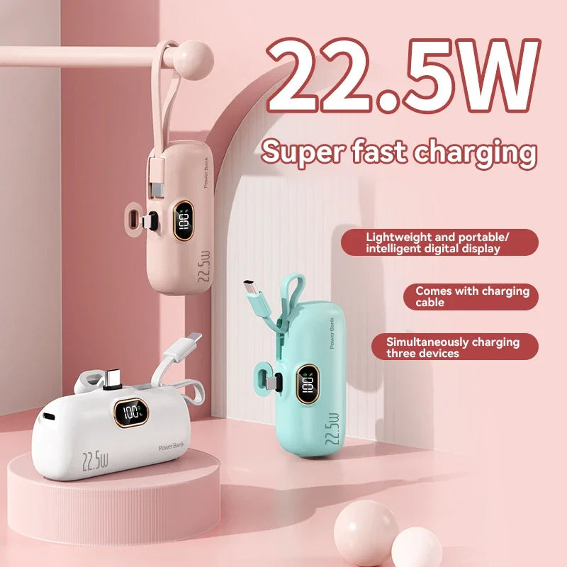 Mini Capsule Power Bank 22.5W Fast Charging
