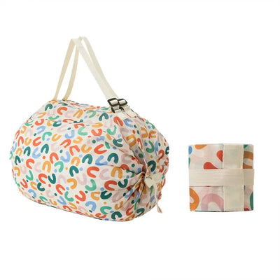 Foldable Reusable Shopping Tote Bag with Keychain