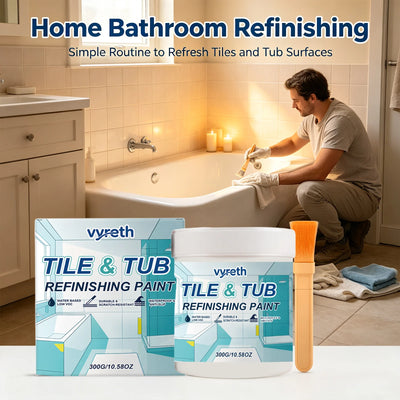 Tile & Tub Refinishing Paint – Waterproof Bathtub, Sink & Tile Repair Coating (10.6 oz)
