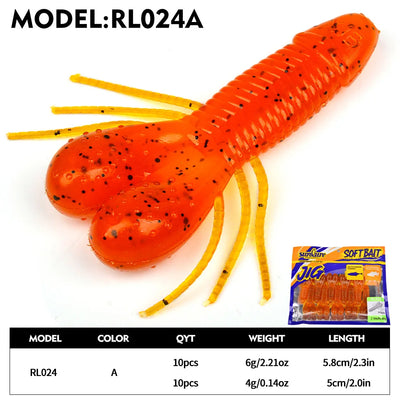 10 Pack Insect Soft Fishing Lures