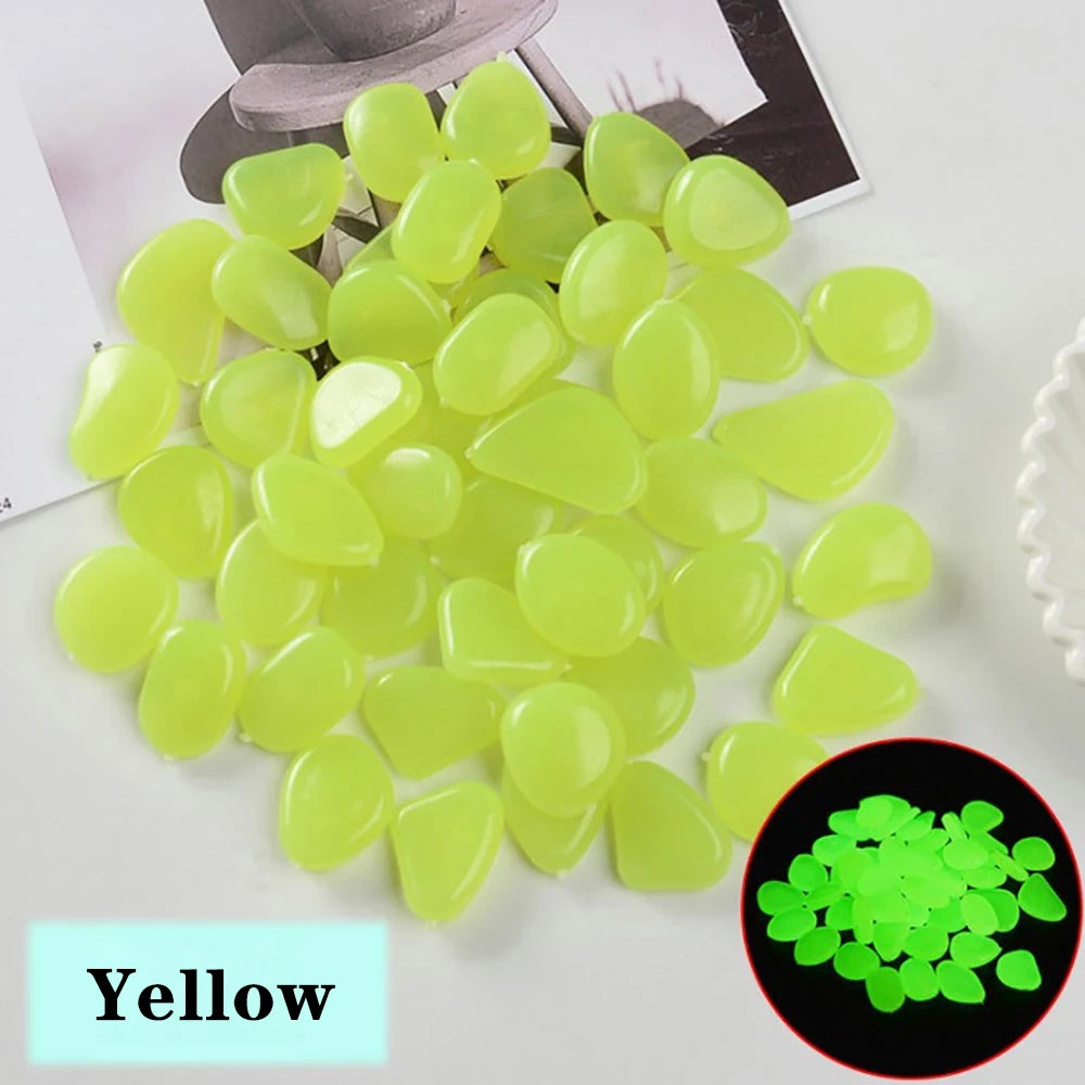 100Pcs Luminous Stones for Garden Path & Walkways