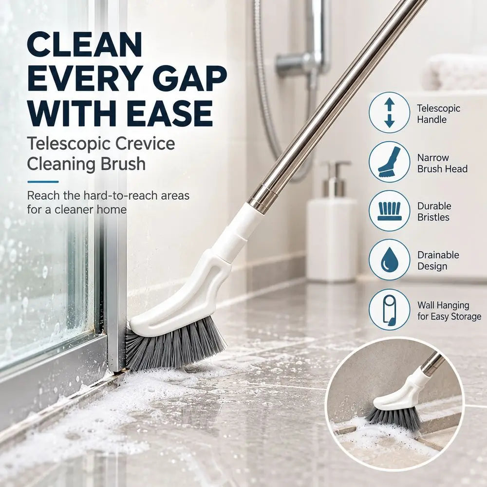 Extendable Crevice Cleaning Brush – Long Handle Gap Cleaner