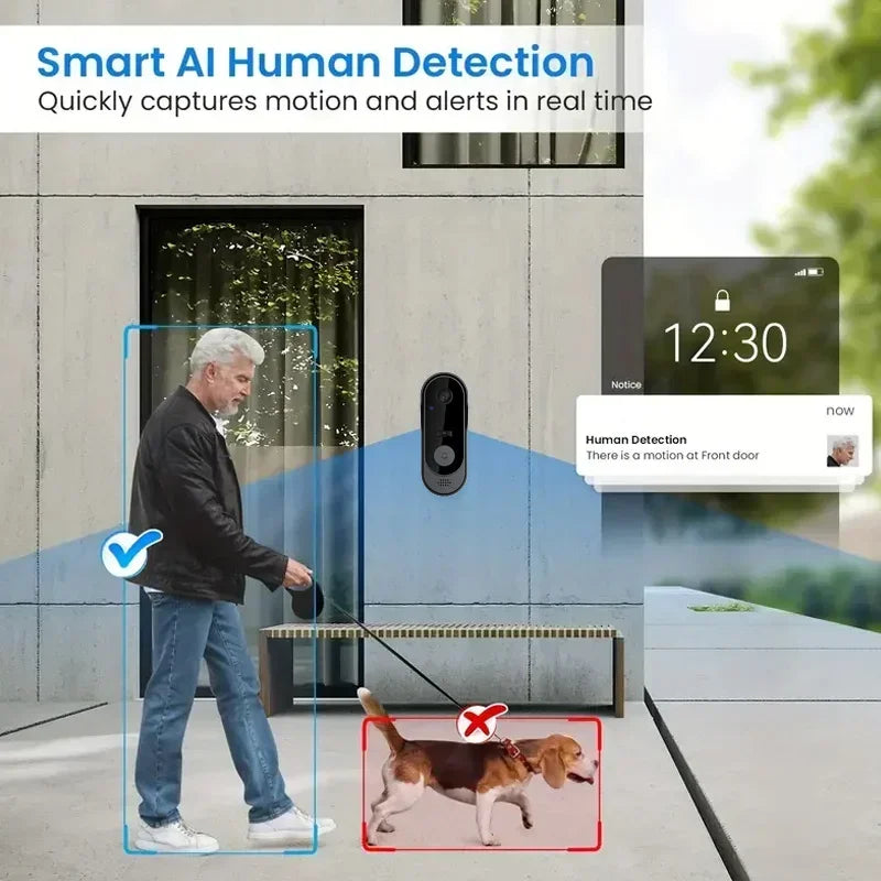 Video Doorbell Camera with Live Phone View