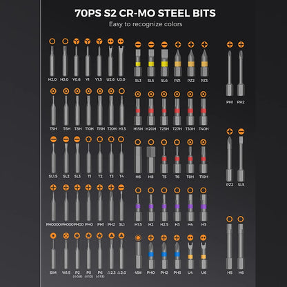 74-in-1 Magnetic Ratchet Screwdriver Set