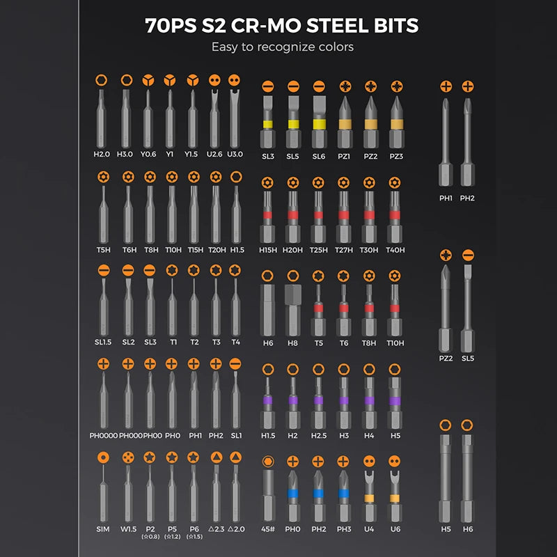 74-in-1 Magnetic Ratchet Screwdriver Set