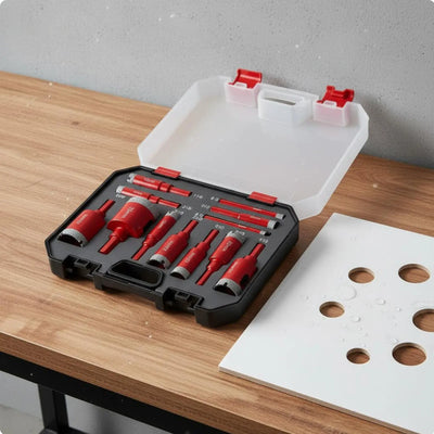 12-Piece Vacuum Brazed Diamond Hole Saw Drill Bit Set with Storage Case