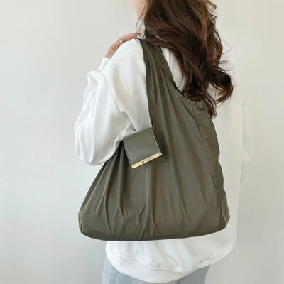 Foldable Reusable Shopping Tote Bag with Keychain