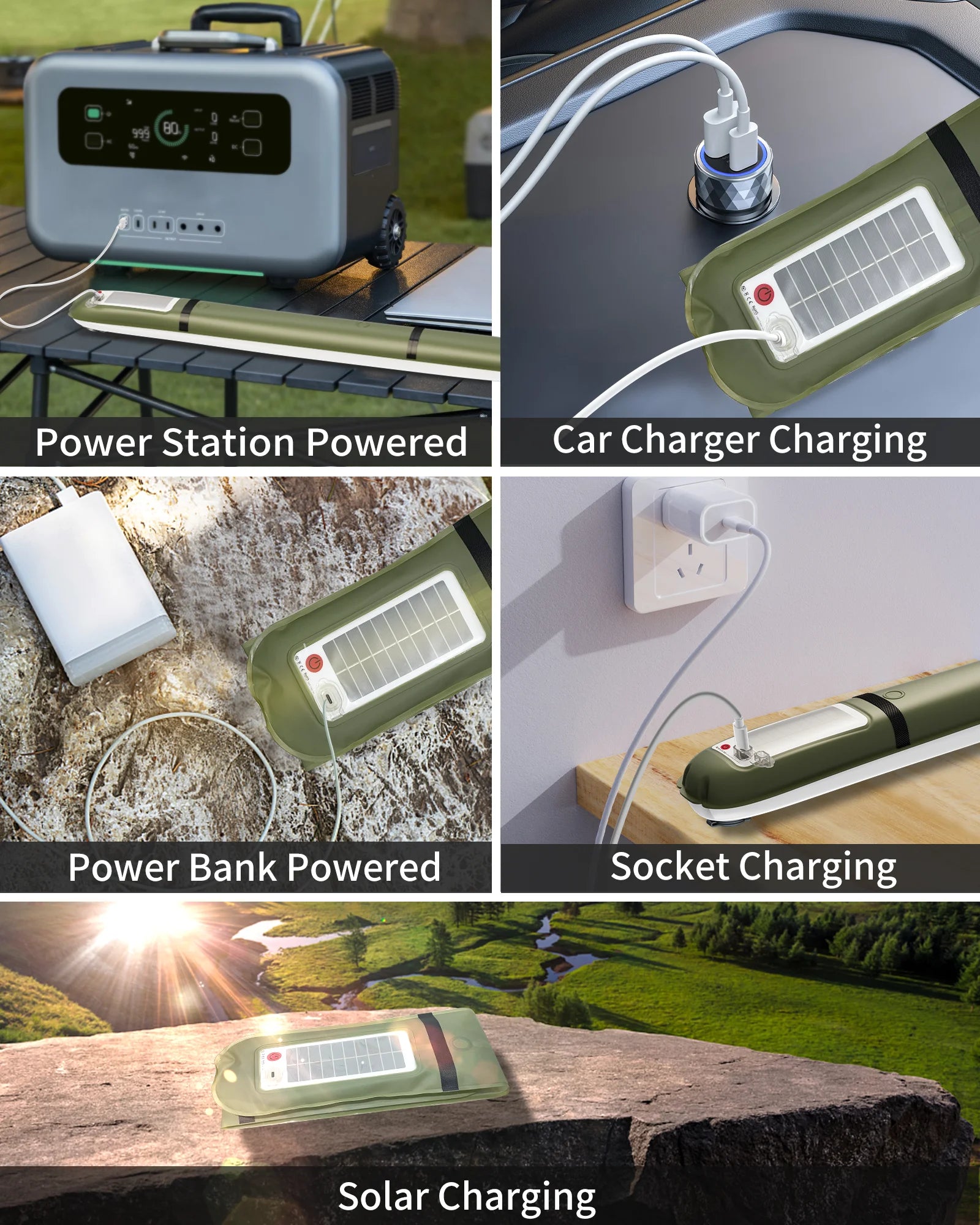 Solar LED Tube Camping Light