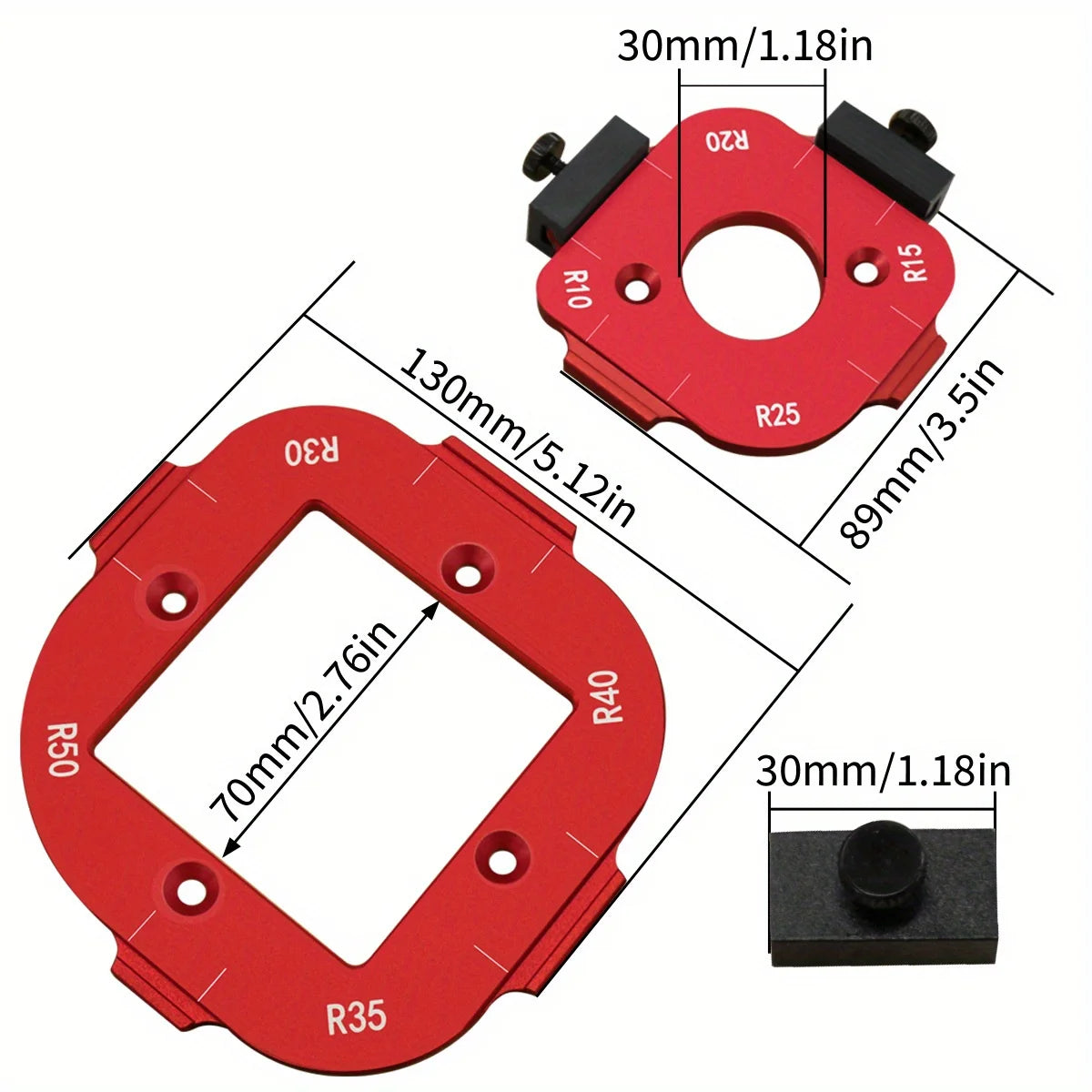 Aluminum Corner Radius Template Set (R10–R50)