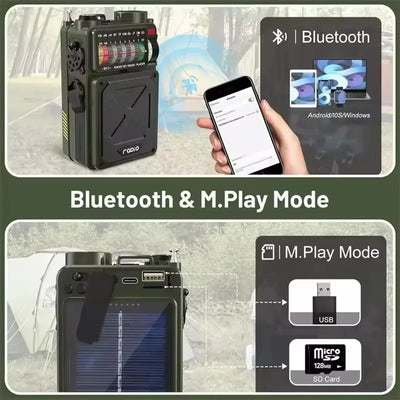 R11 Solar & Hand-Crank Emergency Radio Speaker