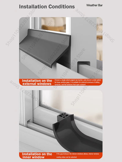 Aluminum Window Water Blocking Bar & Rain Deflector