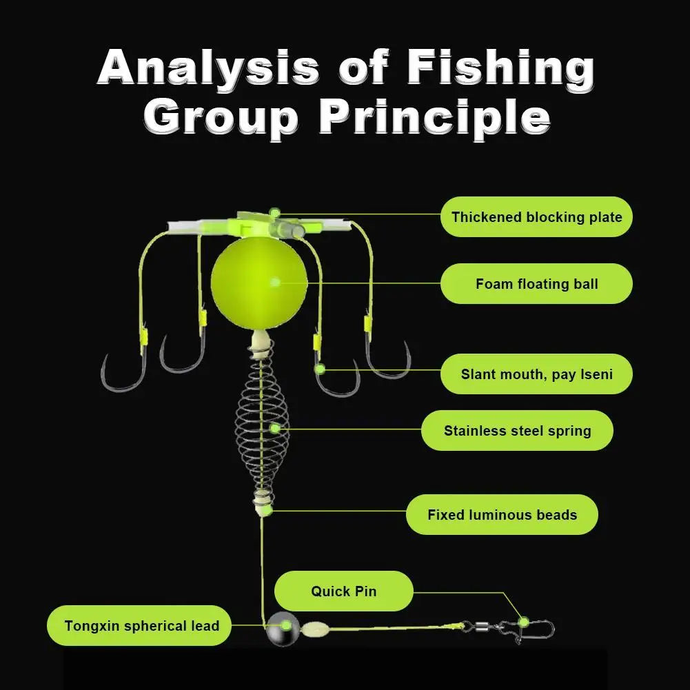 All-in-One Feeder Spring Bait Rig with 4 Hooks