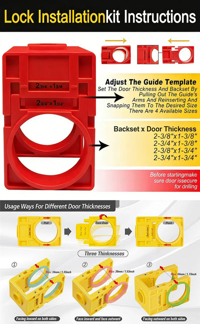 Adjustable Door Hinge Installation Jig Kit