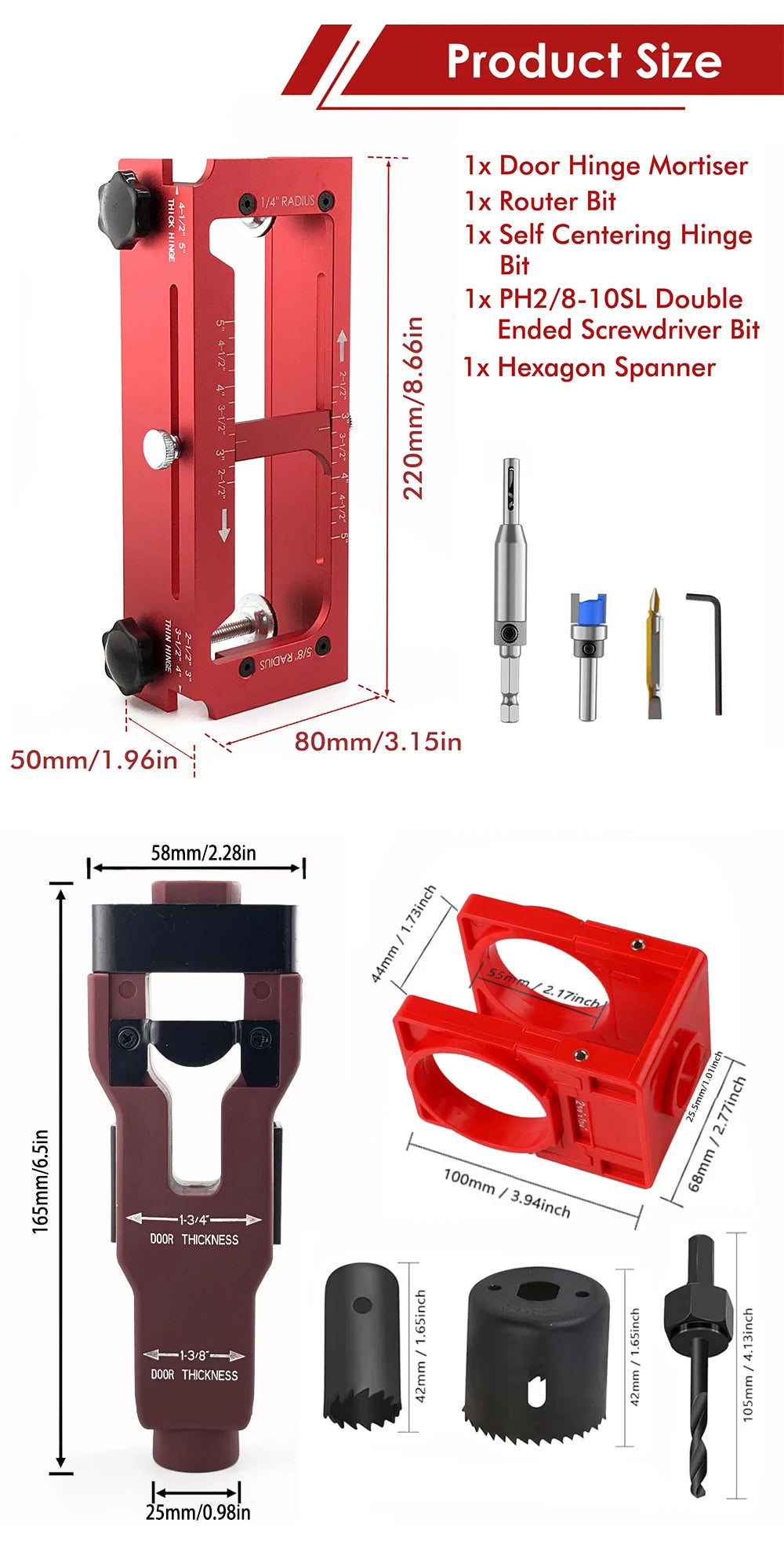 Adjustable Door Hinge Installation Jig Kit