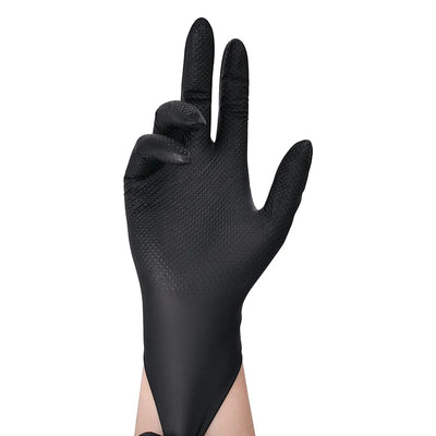 Heavy Duty Black Nitrile Gloves - Premium Quality