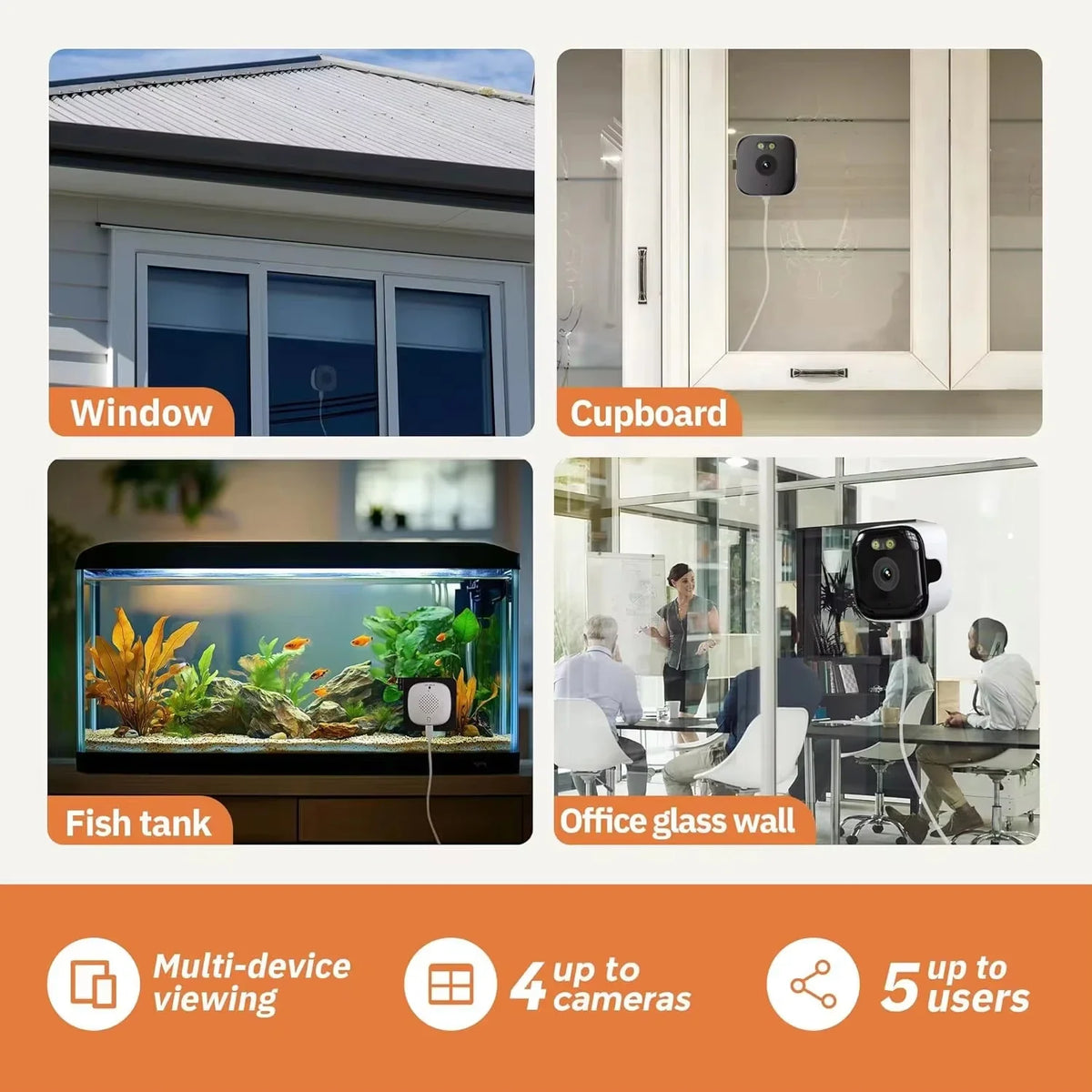 3MP Window WiFi Security Camera with Color Night Vision