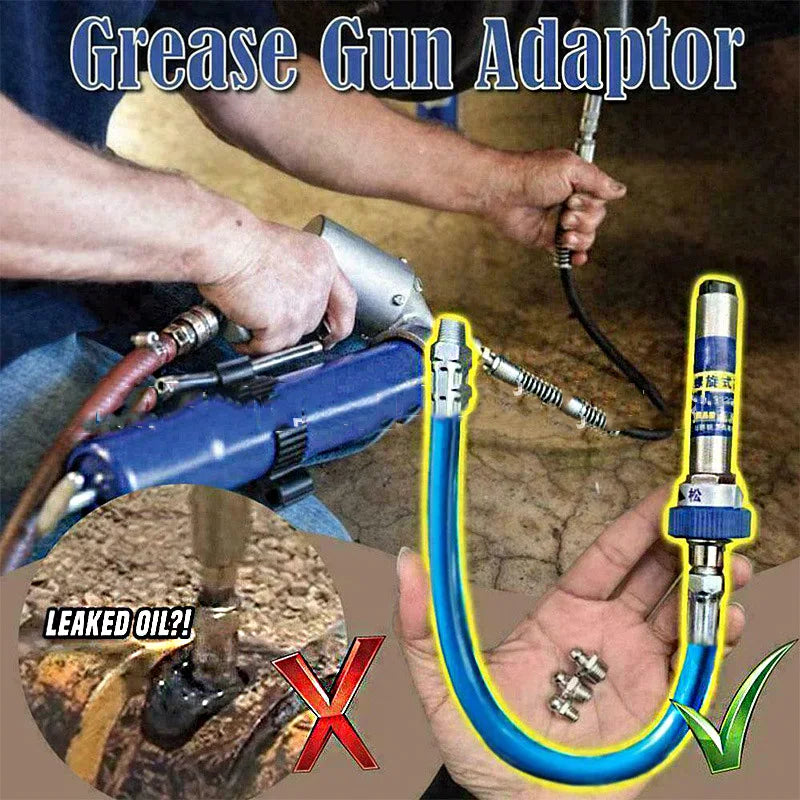 Quick-Release Locking Grease Gun Coupler with Flexible Hose