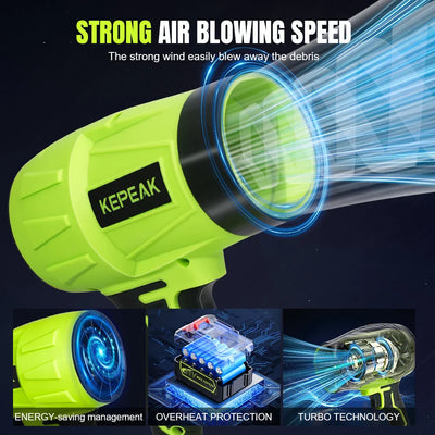 Cordless Turbo Air Blower 21V – High-Speed 180,000 RPM