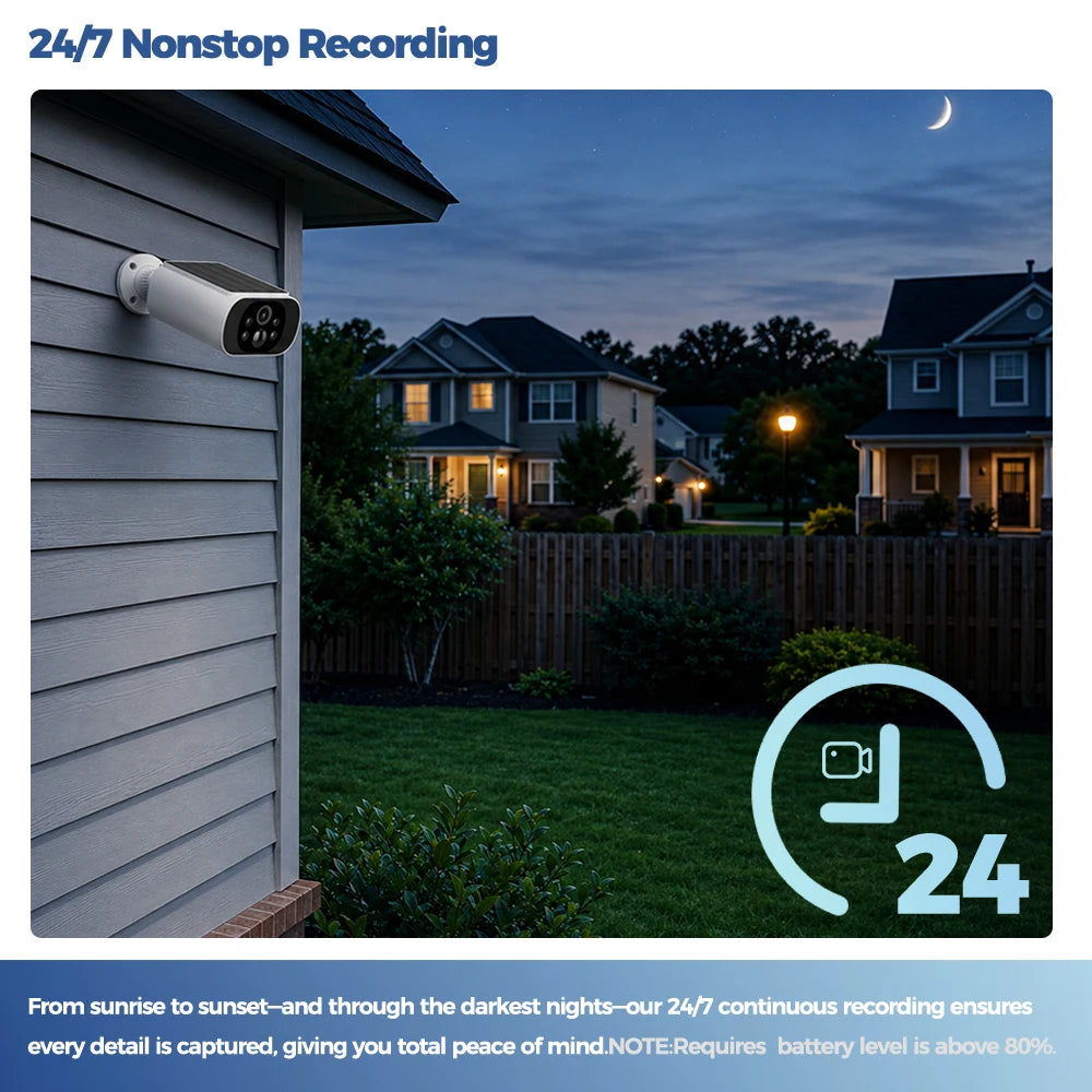 2.5K Solar WiFi Outdoor Security Camera