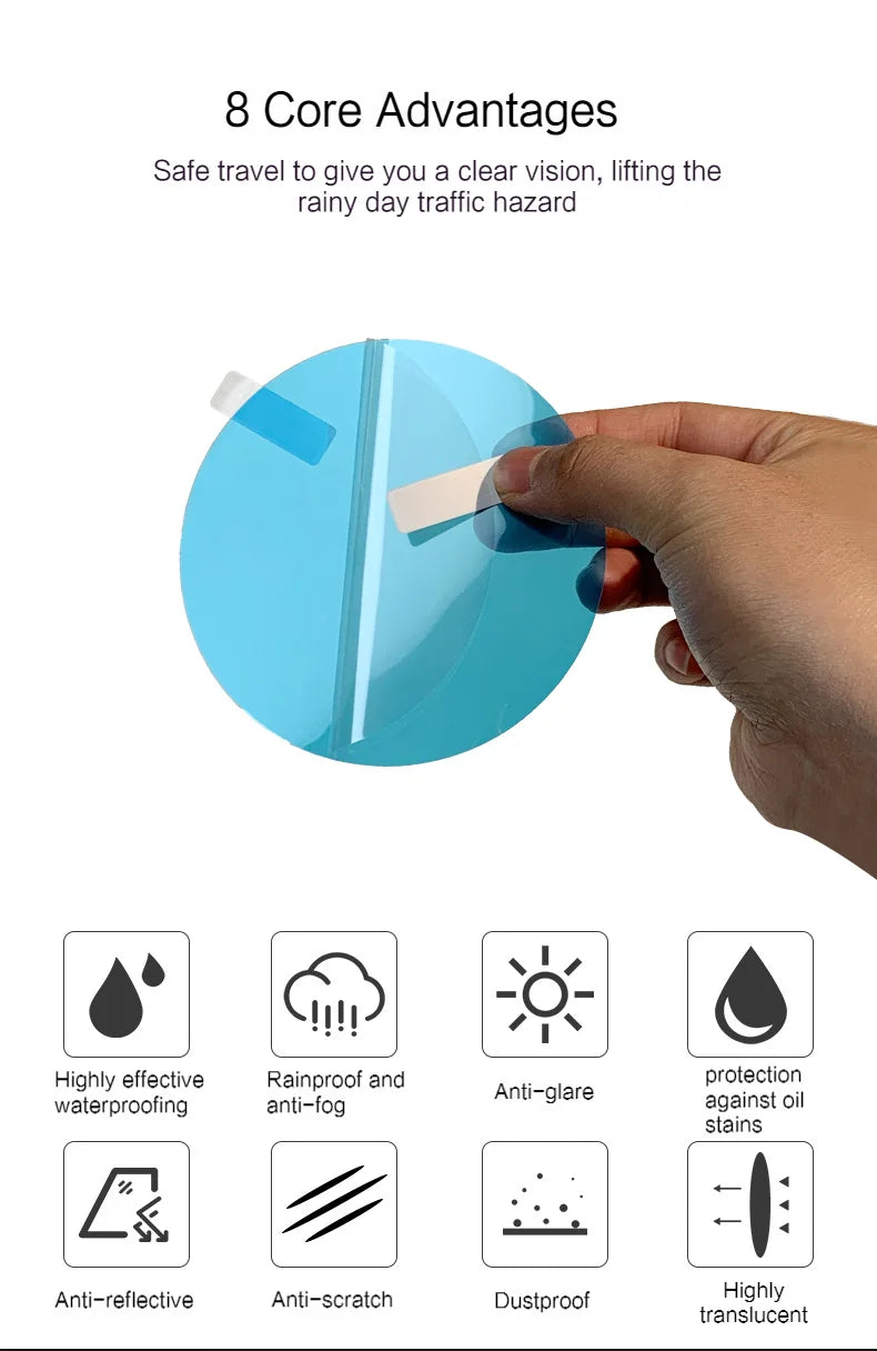 Anti-Fog Waterproof Rearview Mirror Film Kit