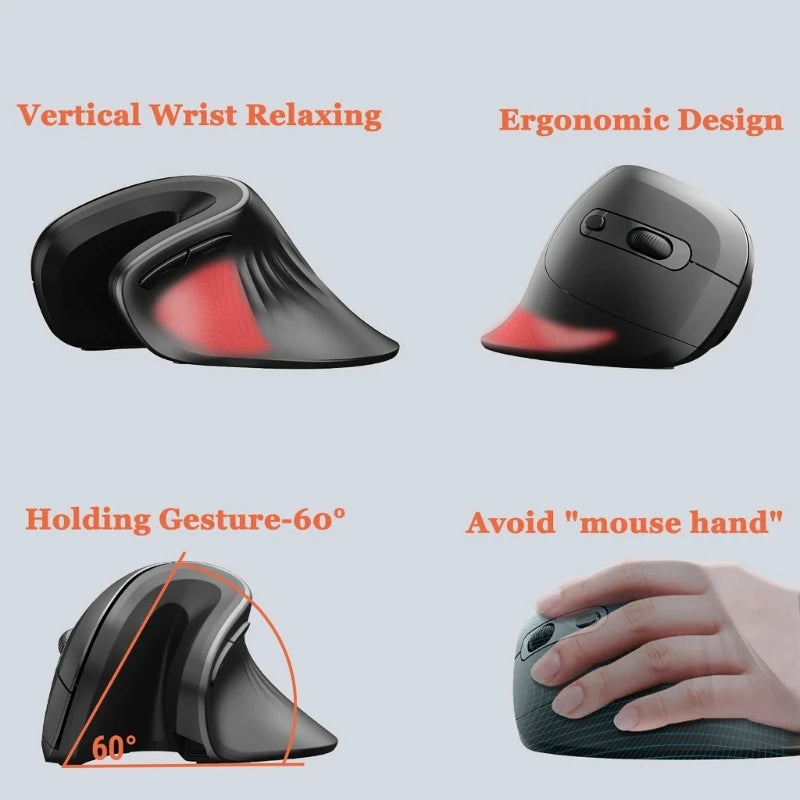 Right-Hand Ergonomic Vertical USB Optical Mouse