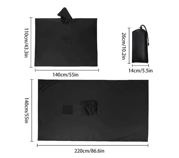 3-in-1 Military Rain Poncho Shelter