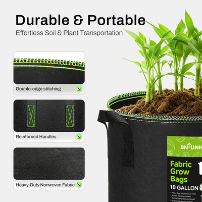 5-Pack 5 Gallon Fabric Grow Bags