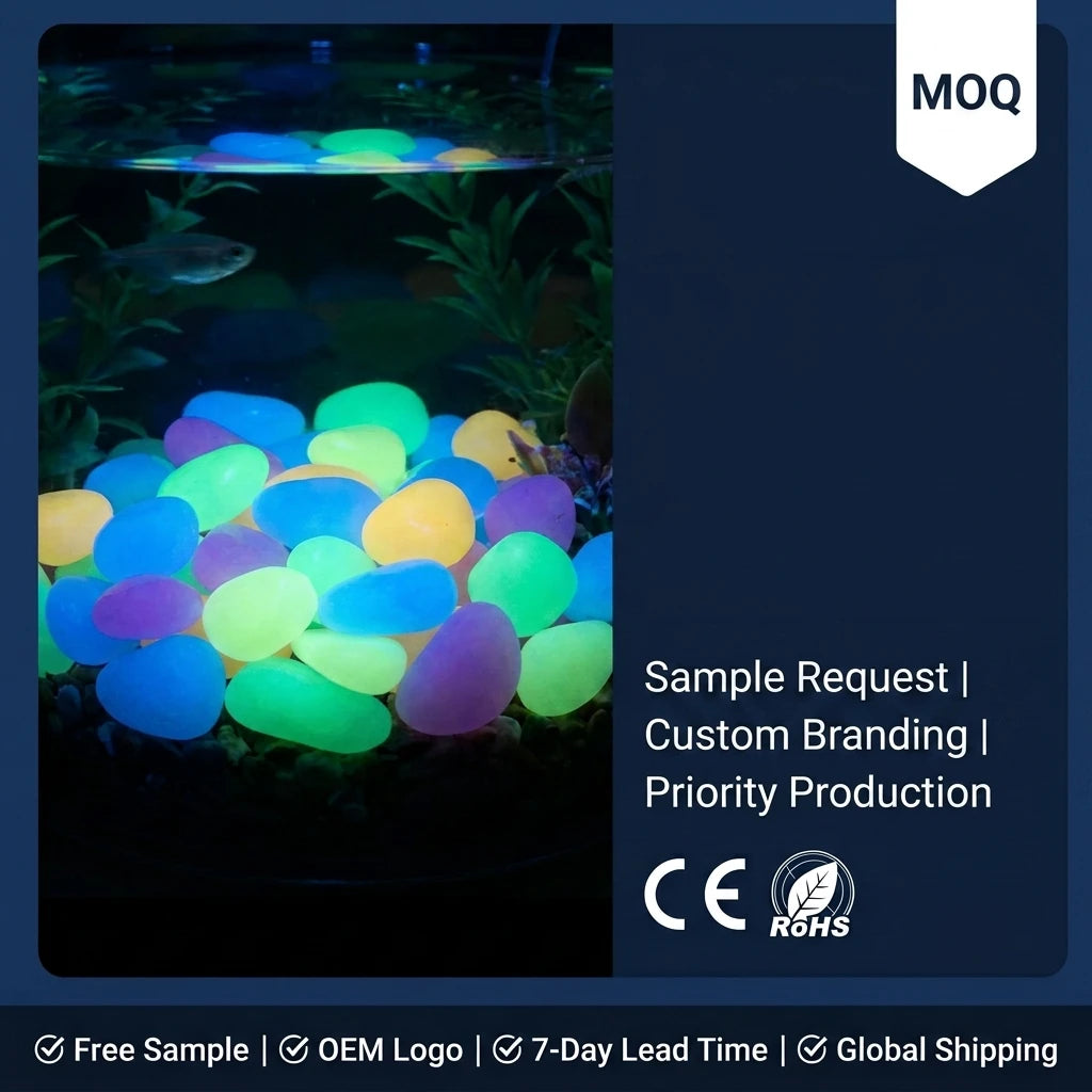 100Pcs Luminous Stones for Garden Path & Walkways