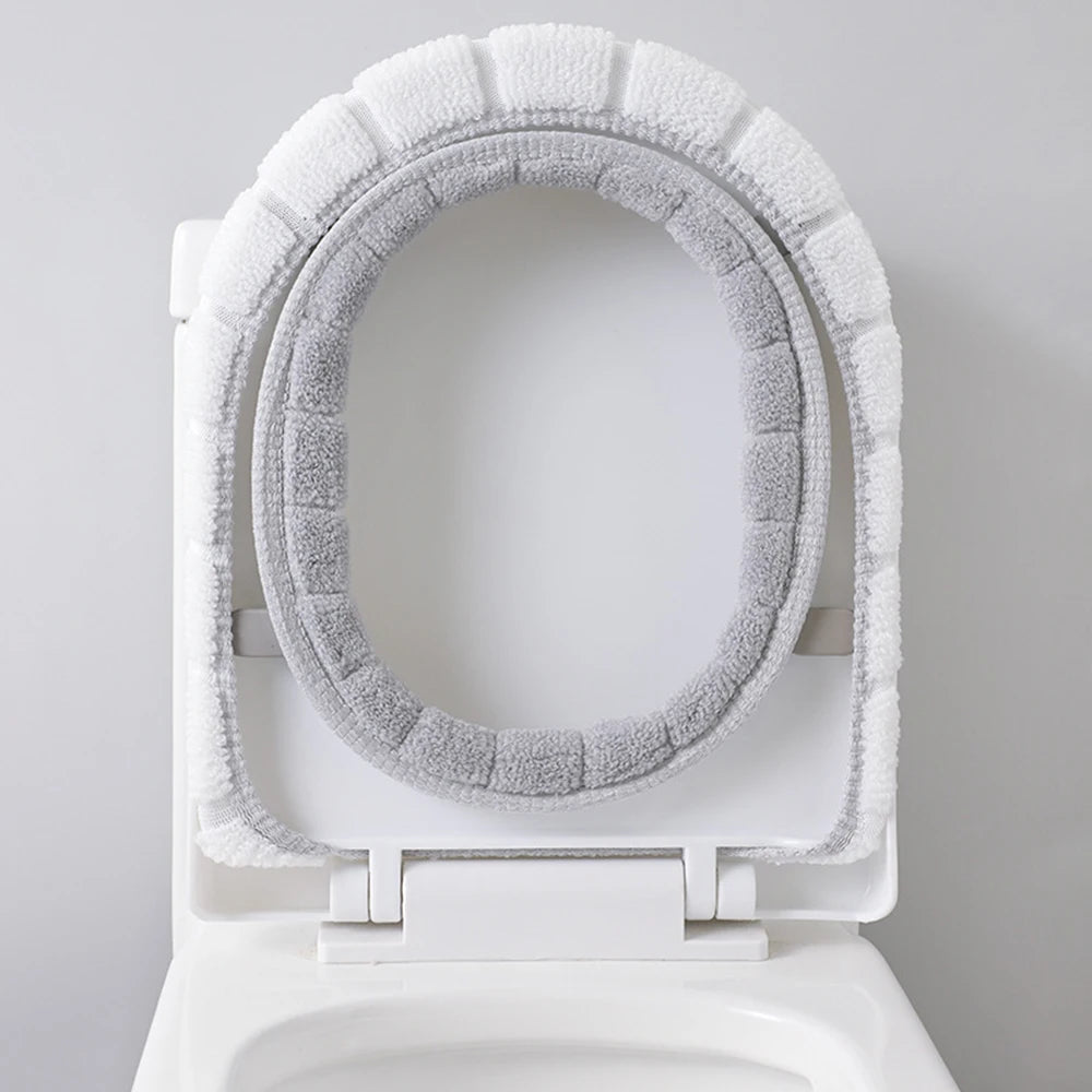 Soft Plush Toilet Seat Cover with Handle – Warm & Reusable