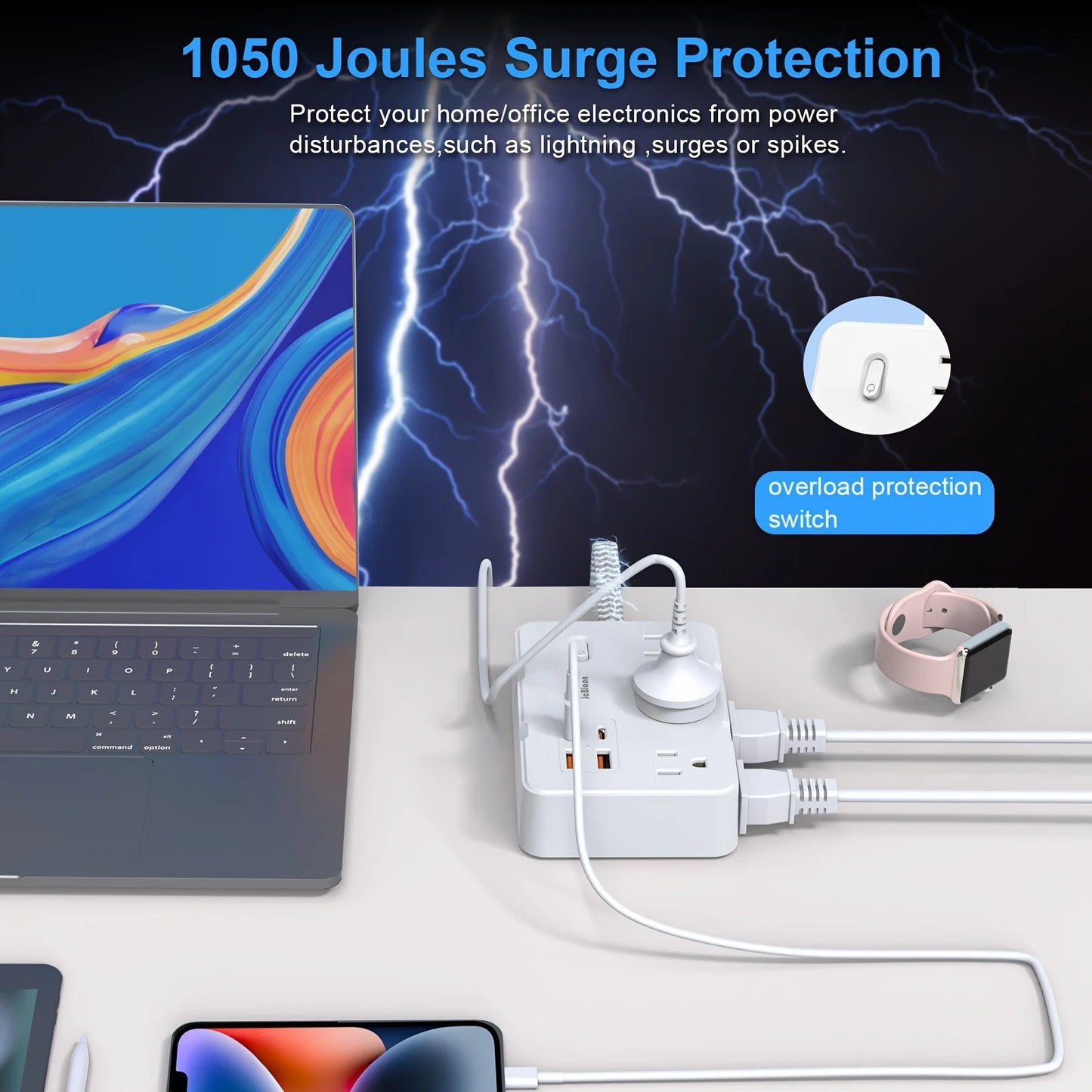 10-in-1 Desktop Power Strip with USB-C