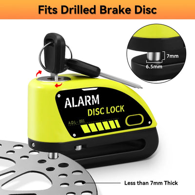120dB Motorcycle Disc Brake Alarm Lock
