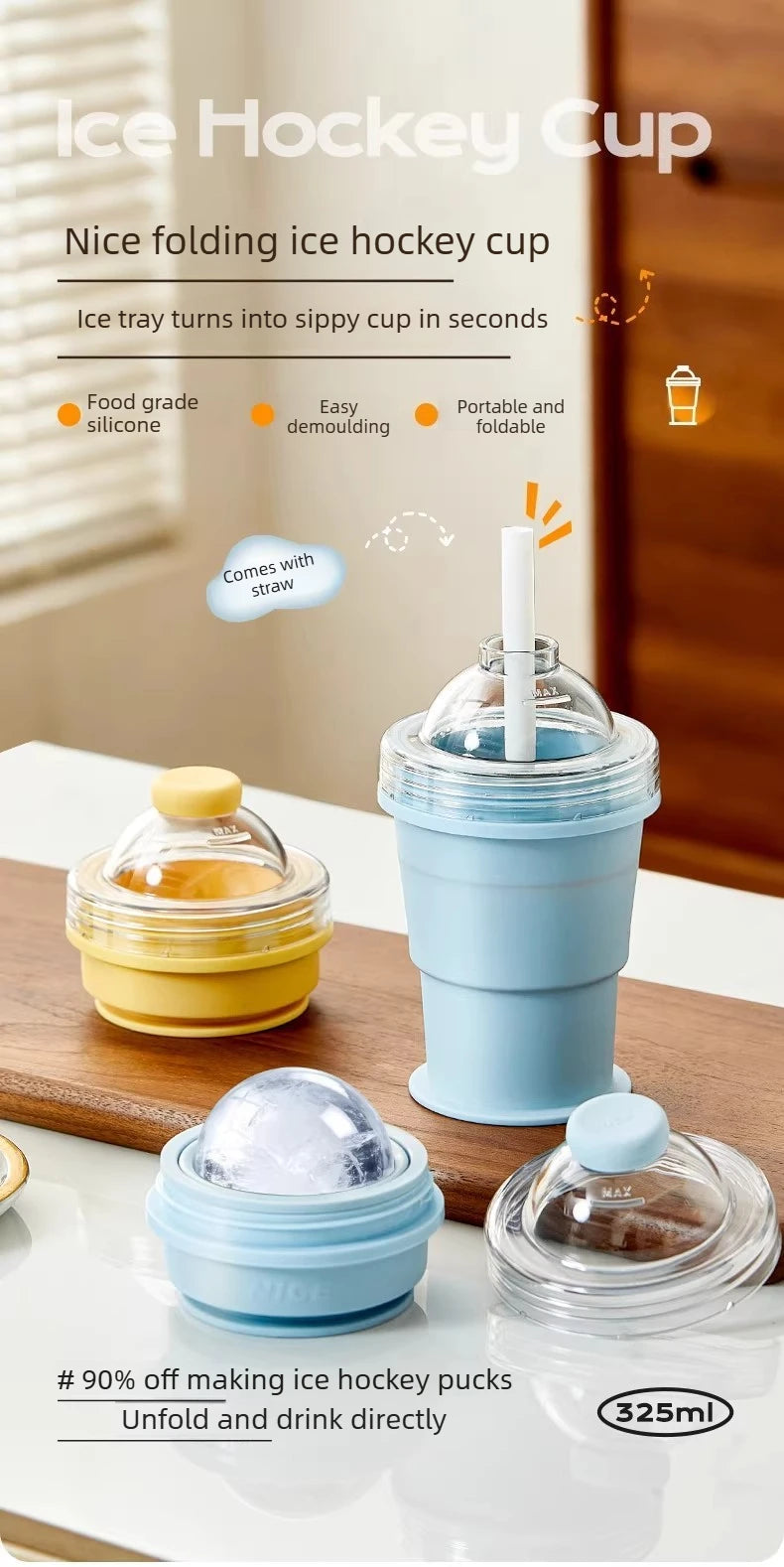 2-in-1 Ice Ball Water Bottle & Mold