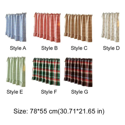 Farmhouse Plaid Kitchen Stove Cover with Ruffled Edges