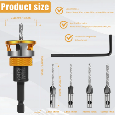 Adjustable Countersink Drill Bit