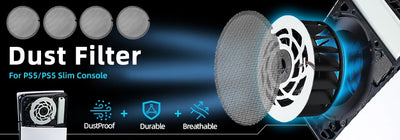 PS5 Slim Cooling Fan with RGB Lighting & USB 3.0 Port