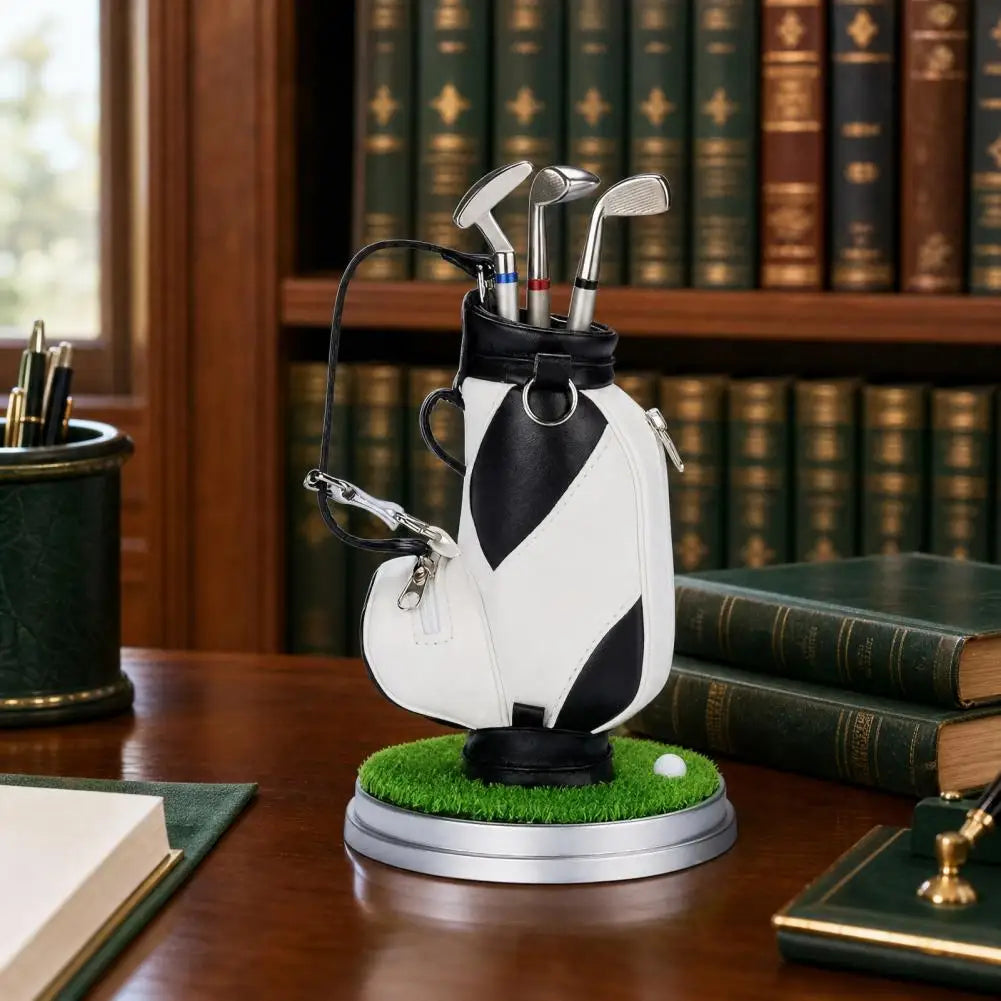 Mini Golf Bag Desktop Pen Holder & Club Pens Set