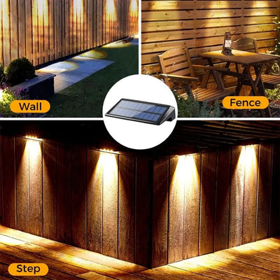2 Pack Solar Wall Lights – 4 LED Outdoor