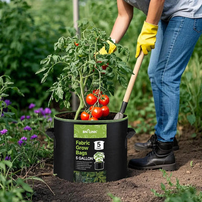 5-Pack 5 Gallon Fabric Grow Bags