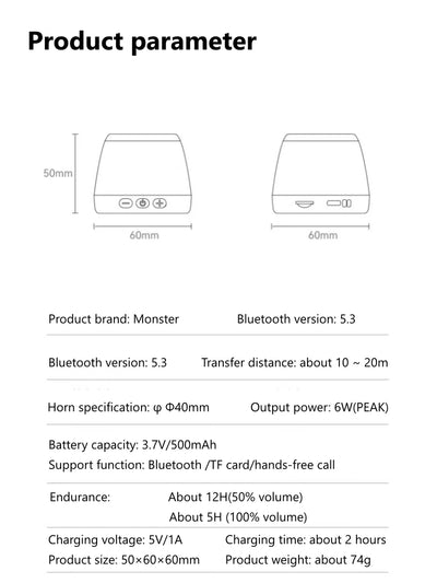 Magnetic Bluetooth Portable Speaker