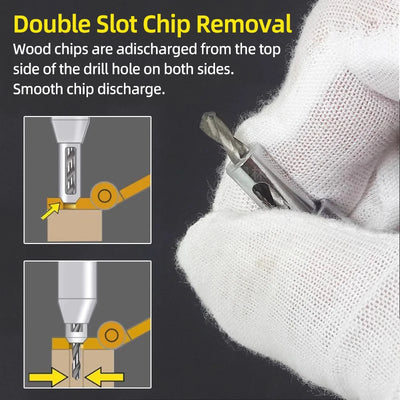 Self-Centering Hinge Drill Bit SET