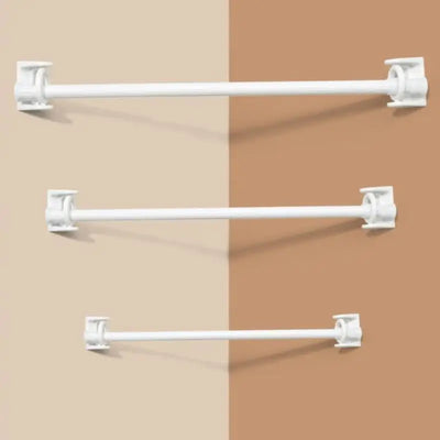 360° Rotatable Self-Adhesive Curtain Rod Brackets (2 Pcs)