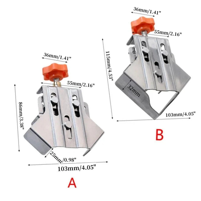 90-Degree Steel Corner Clamp with Adjustable Swing Jaw