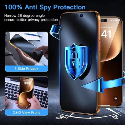 Matte Privacy Tempered Glass Screen Protector with Dust-Free Auto Installation Tray